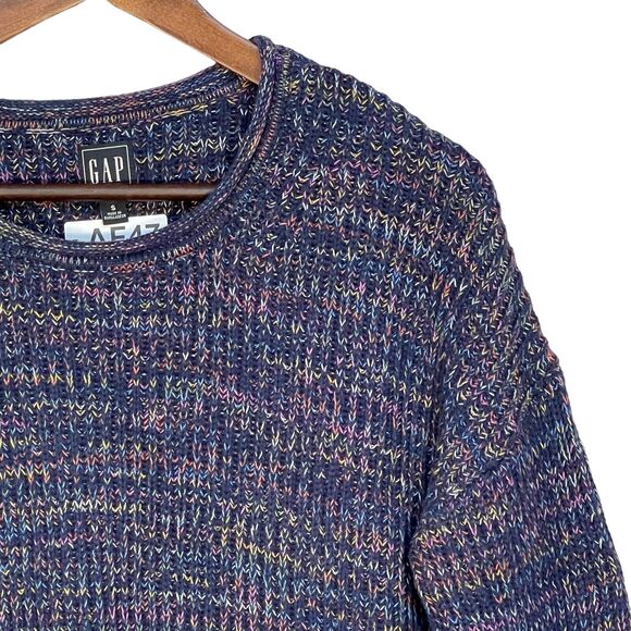 Gap Pullover Sweater Women Size S Blue Relaxed Rollneck Shaker Drop-Shoulder - Picture 3 of 12